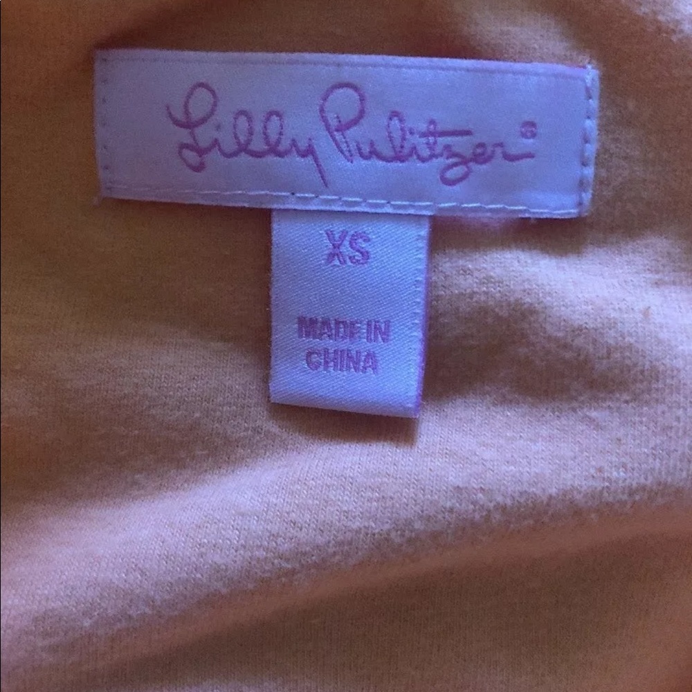 LILLY PULITZER Sun Dress Peach Turquoise XS EUC $150 - Picture 7 of 9